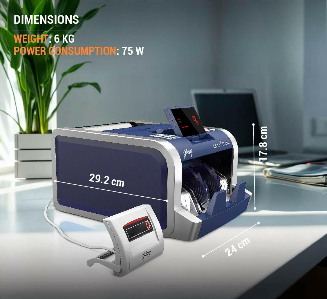 Godrej Crusader Lite Note/Money Counting Machine with MG,UV Fake Note Detection - Perfect Computer Agencies