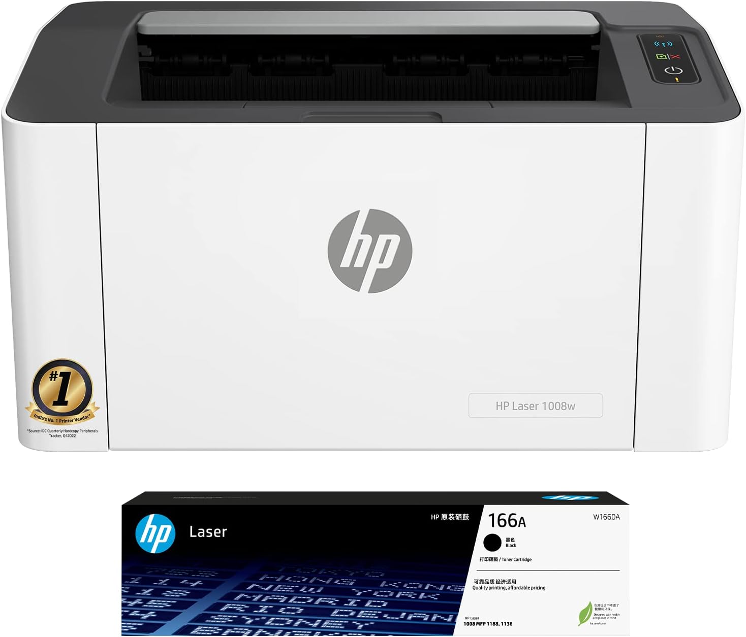 HP Laser 1008w Printer, Wireless, Single Function, Print, Hi-Speed USB - Perfect Computer Agencies