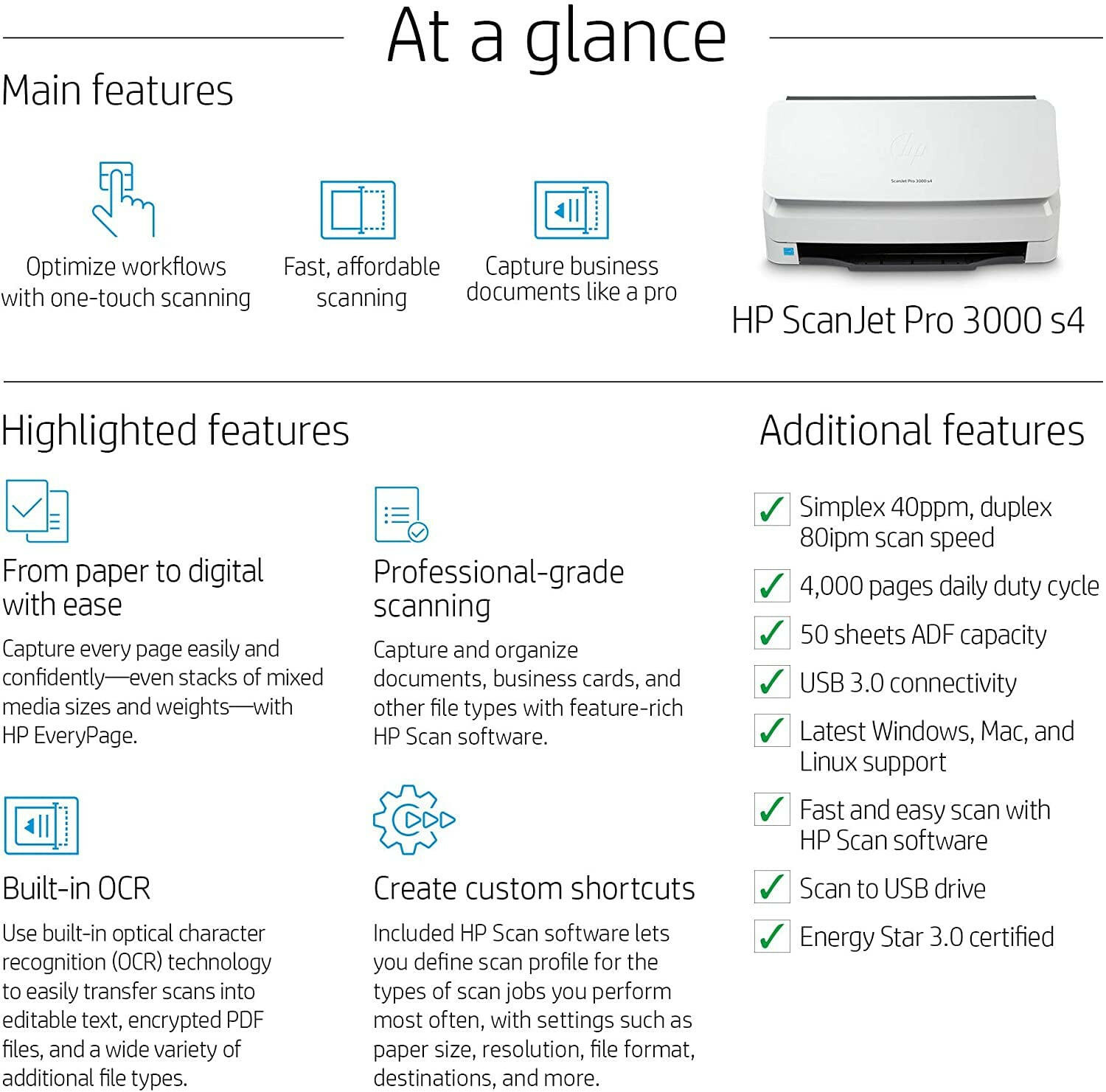 HP ScanJet Pro 3000 s4 Sheet-Feed Scanner - Perfect Computer Agencies