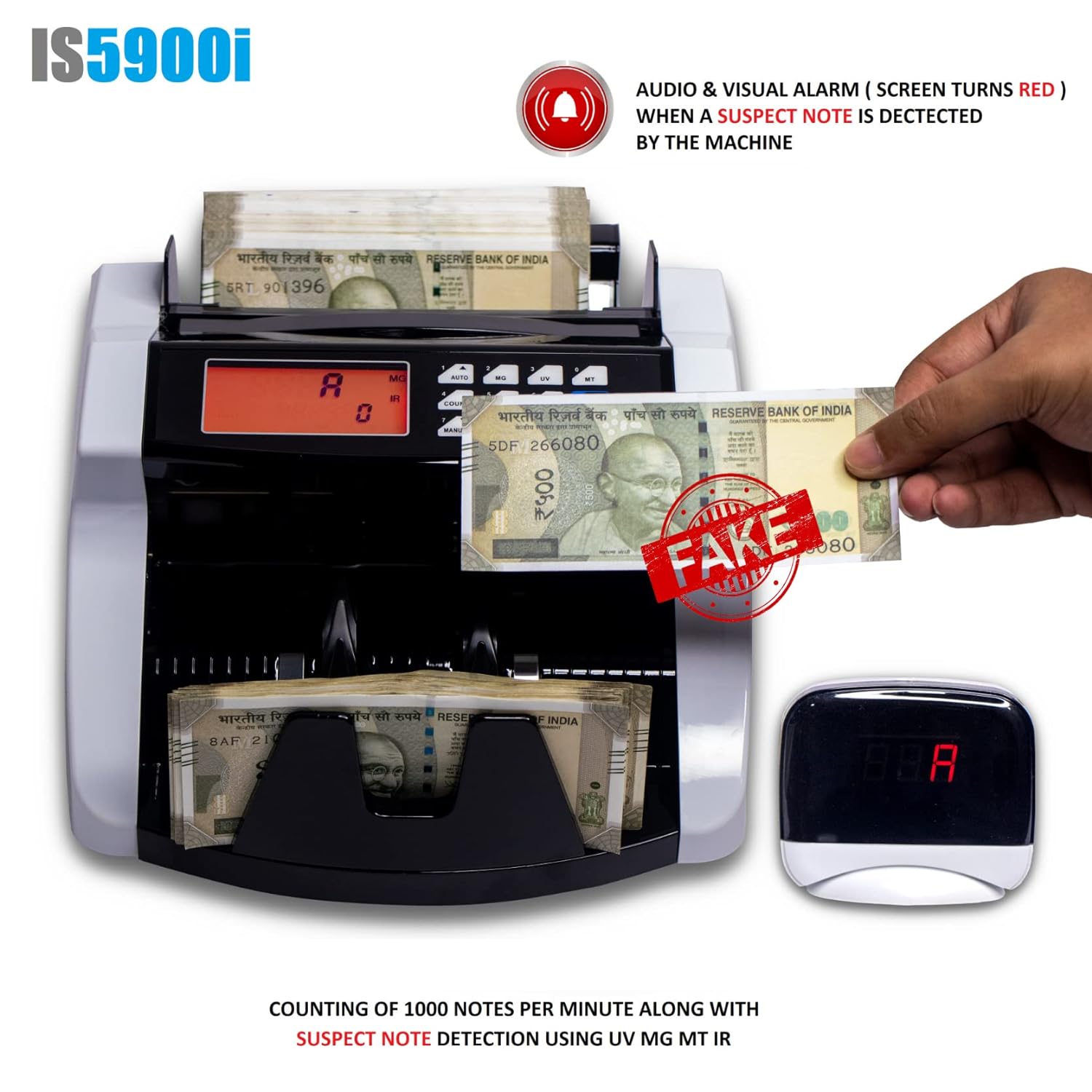 Bankos IS5900 Note Counting Machine with Fake Note Detection. - Perfect Computer Agencies
