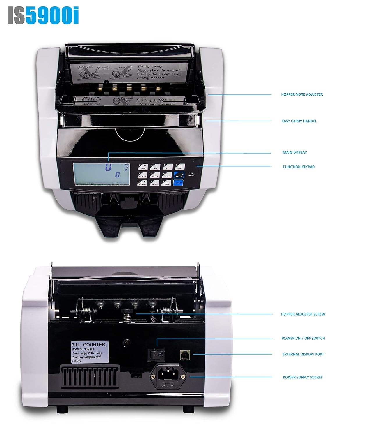 Bankos IS5900 Note Counting Machine with Fake Note Detection. - Perfect Computer Agencies
